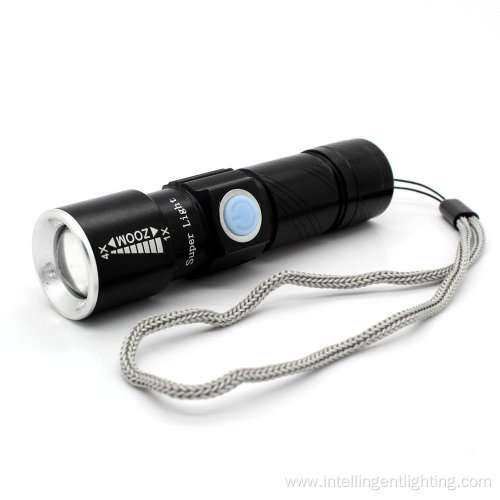 Aluminum Stretch Zoom Rechargeable Flashlight Torch